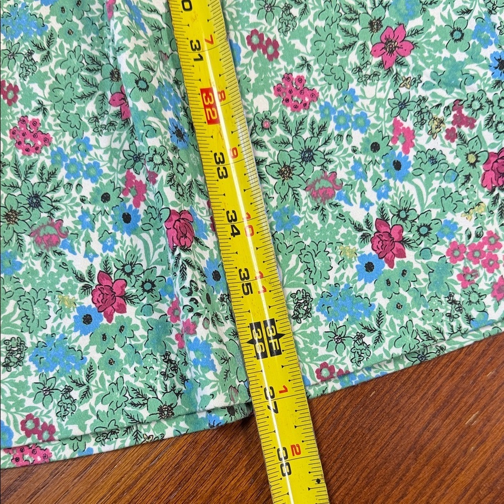 Anne Klein Green Floral Fit & Flare Midi Dress with Pink & Blue Accents - Picture 10 of 10